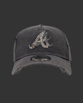 New Era Atlanta Braves 'Patent Leather' 9FORTY A-Frame Strapback Washed Black