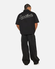 Saint Morta Pearl Script Button Up Shirt Black