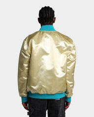 Mitchell & Ness Charlotte Hornets Fashion Lightweight Satin Jacket Light Gold