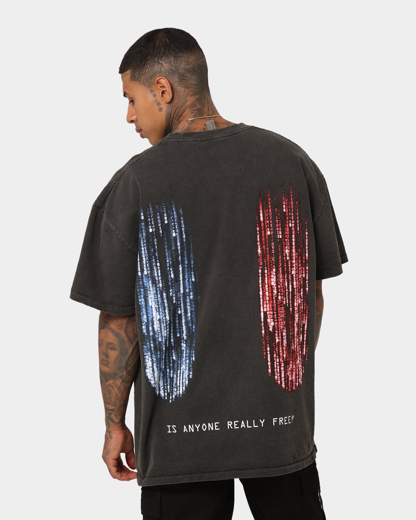 73Studio X The Matrix Heavyweight Vintage T-Shirt Black Wash