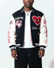 Loiter Oasis Varsity Jacket Black