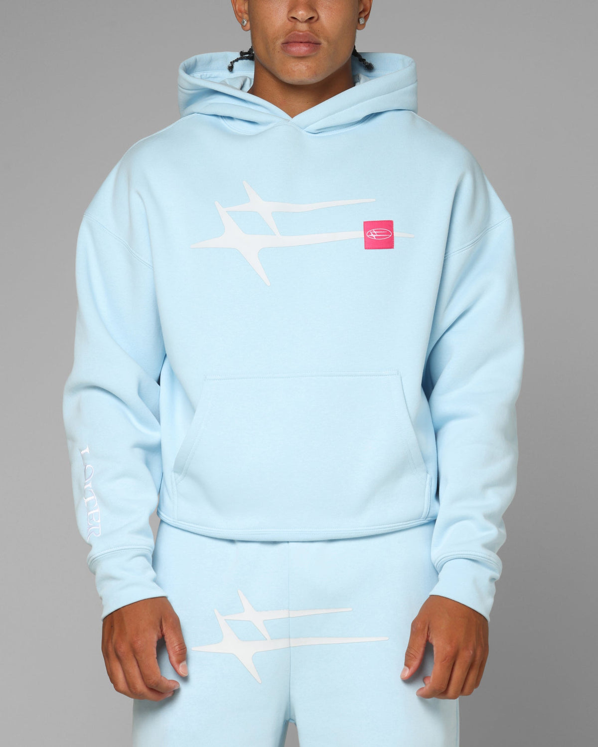 Loiter Hybrid Hoodie Light Blue