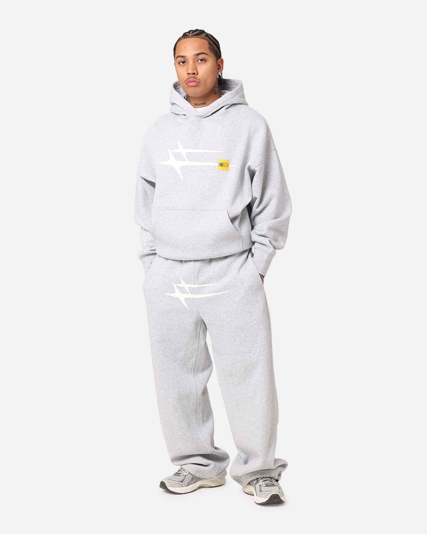Loiter Hybrid Hoodie Grey Marle