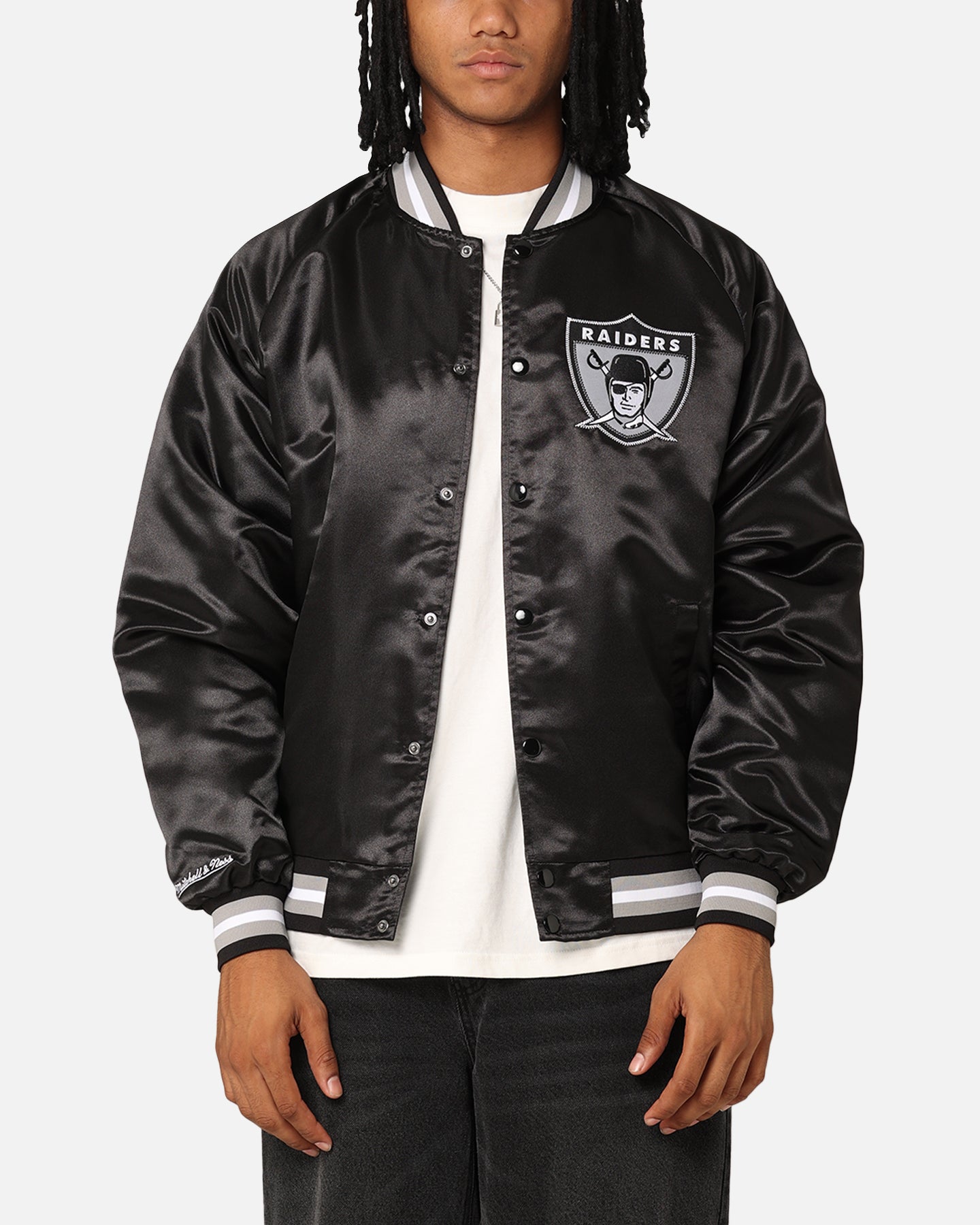 Mitchell & Ness Las Vegas Raiders Lightweight Satin Jacket Black