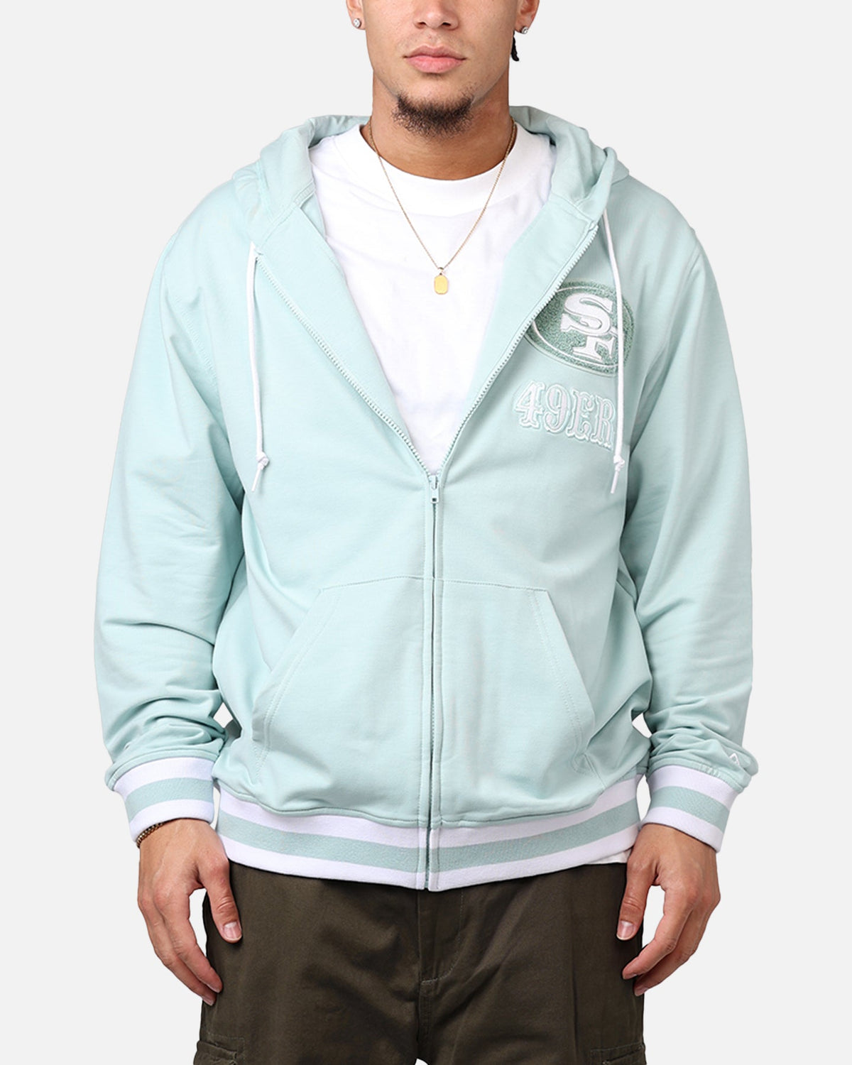 New Era San Francisco 49ers 'Logo Select Mint' Full Zip Hoodie Mint/White