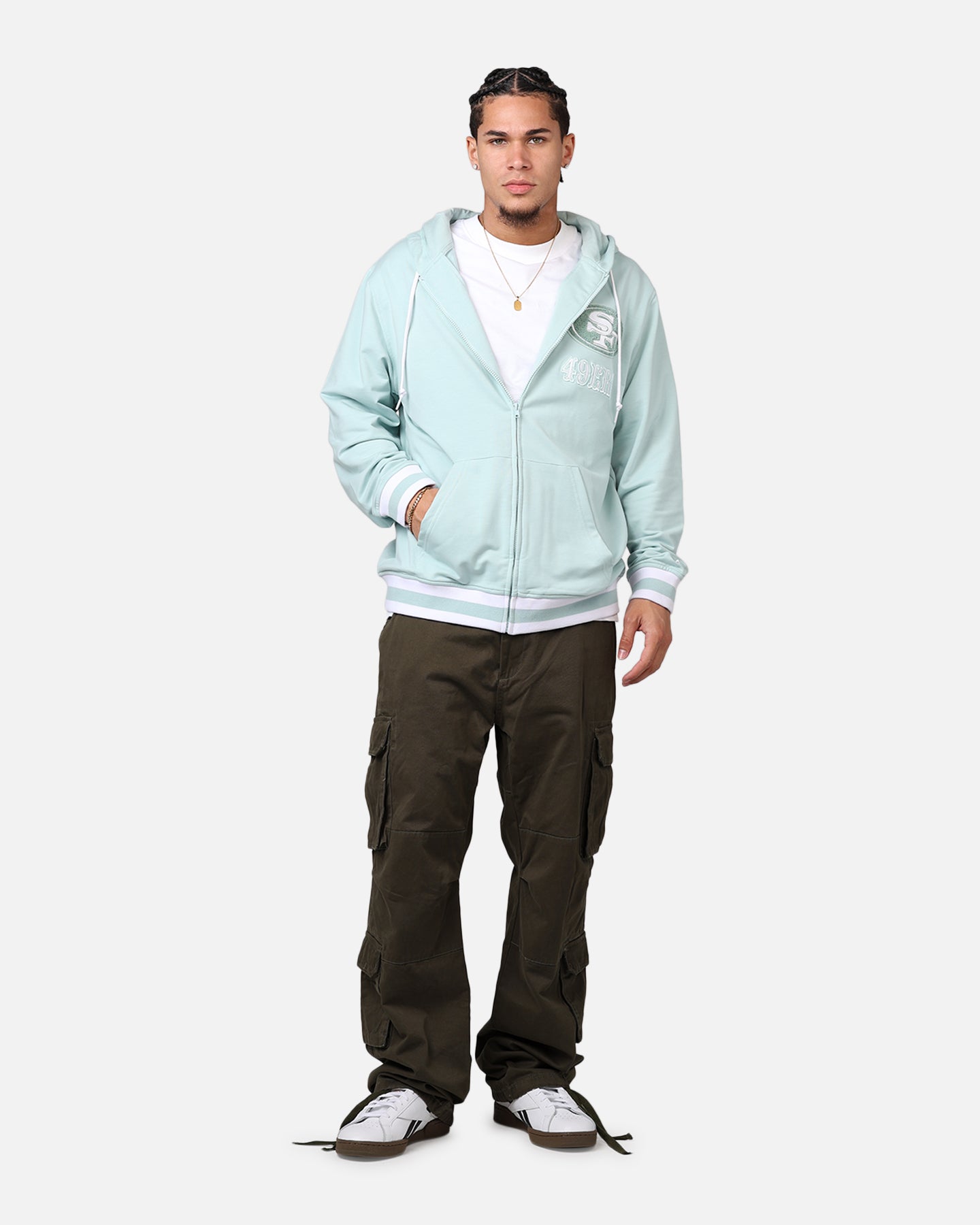 New Era San Francisco 49ers 'Logo Select Mint' Full Zip Hoodie Mint/White