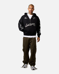 Loiter Rave Rhinestone Hoodie Black