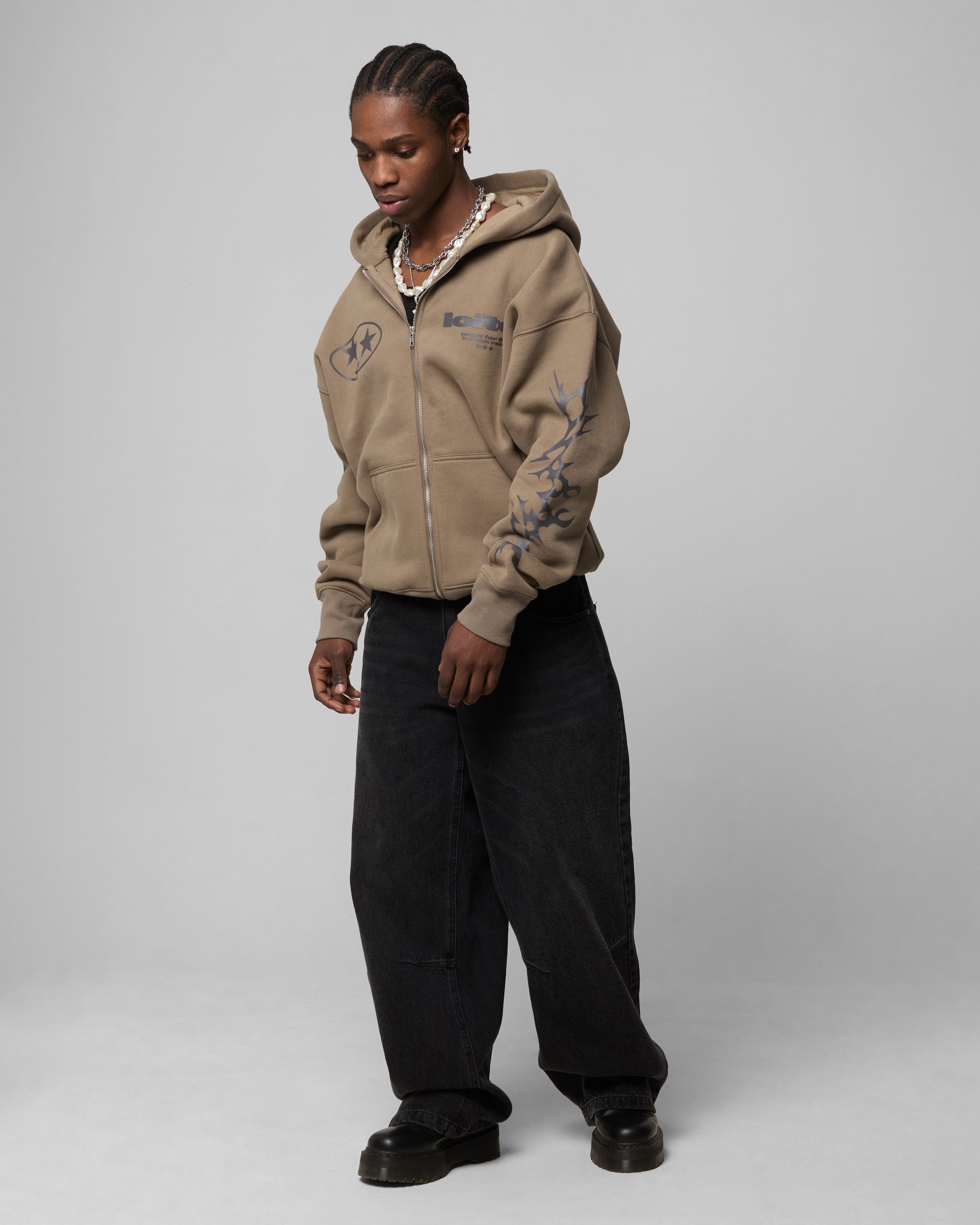Loiter Solar Zip Hoodie Brown