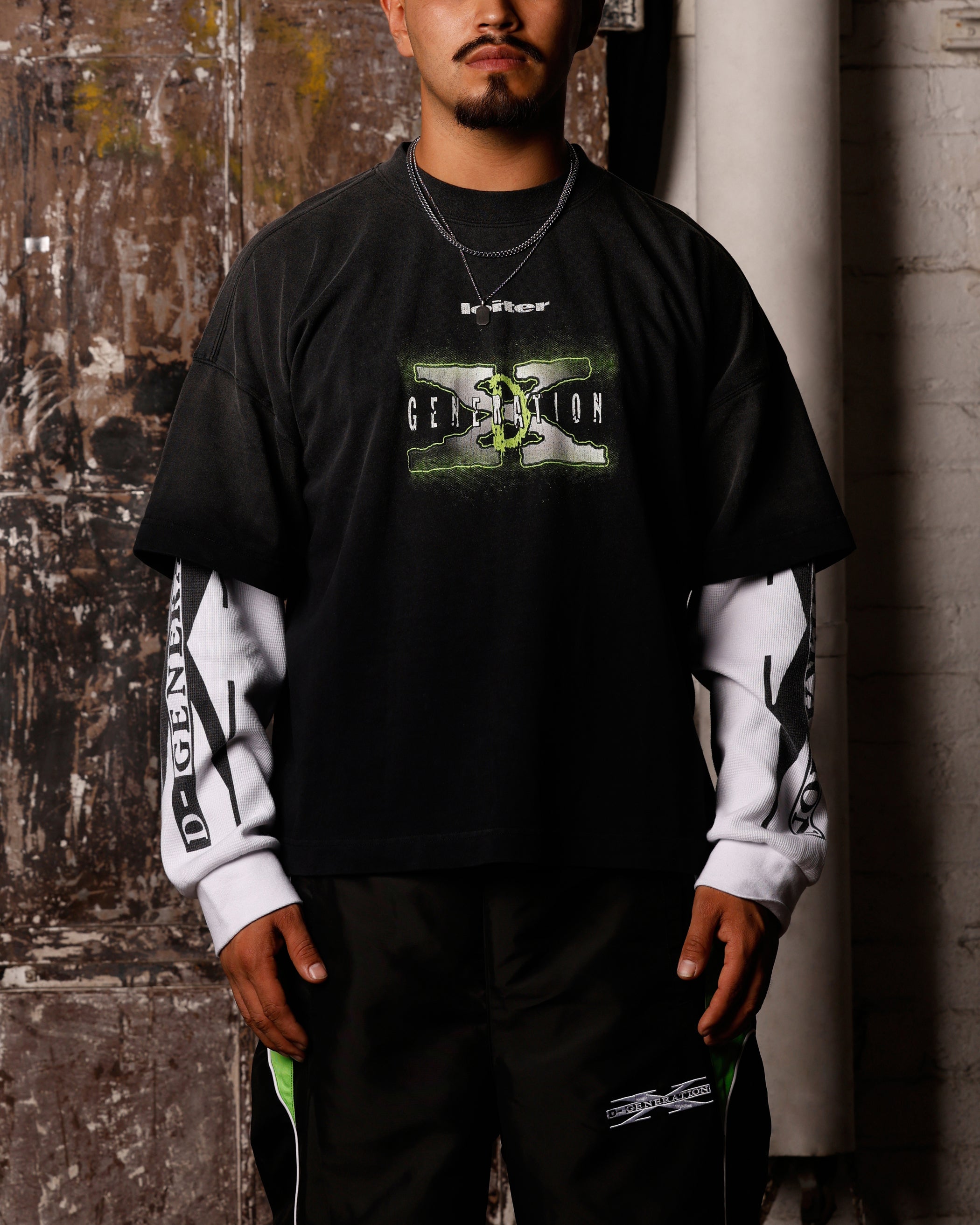 Loiter X WWE DX Generation Long Sleeve Vintage T-Shirt Black/White