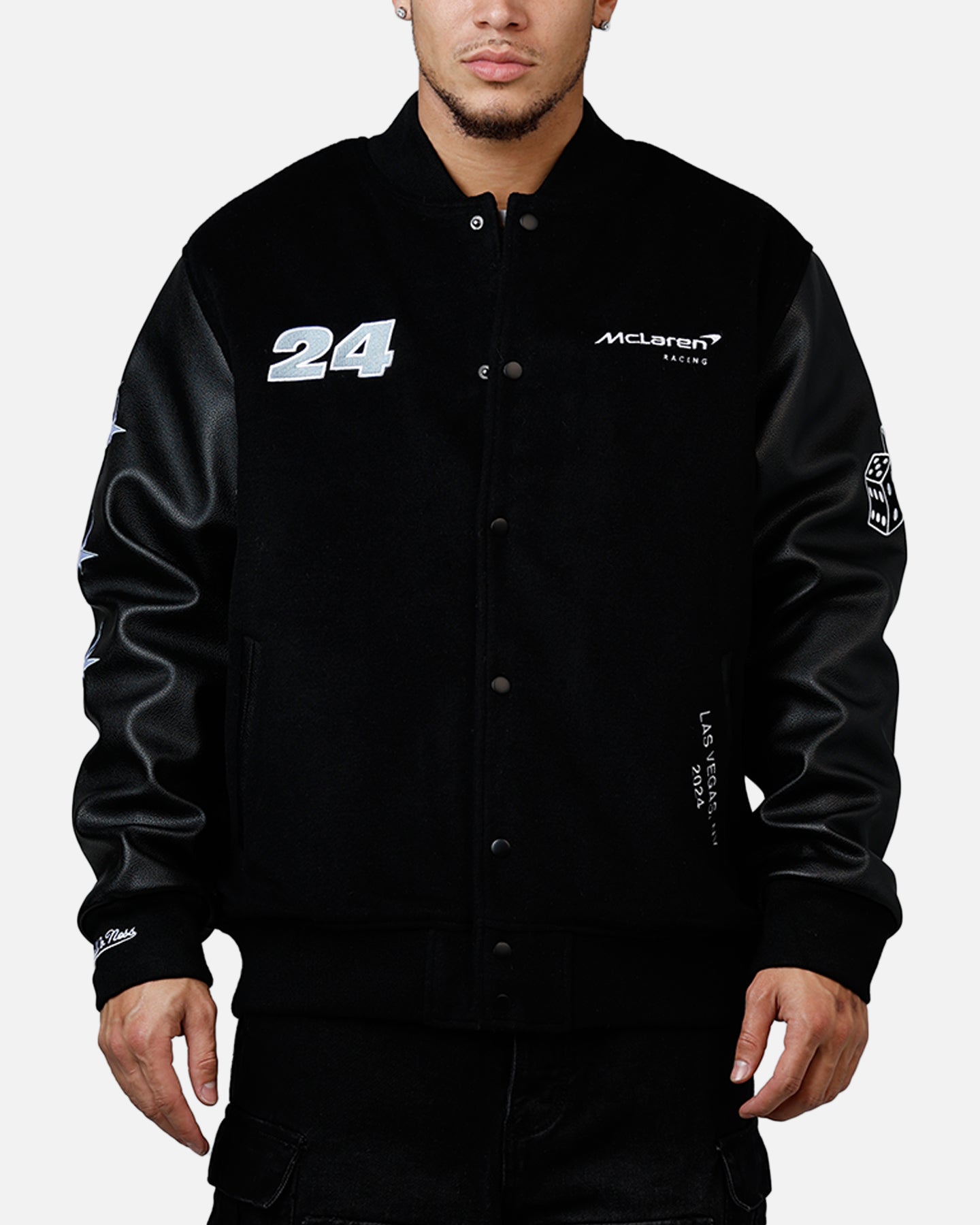 Mitchell & Ness X Mclaren 'Vegas Grad Prix 2024' Varsity Jacket Black
