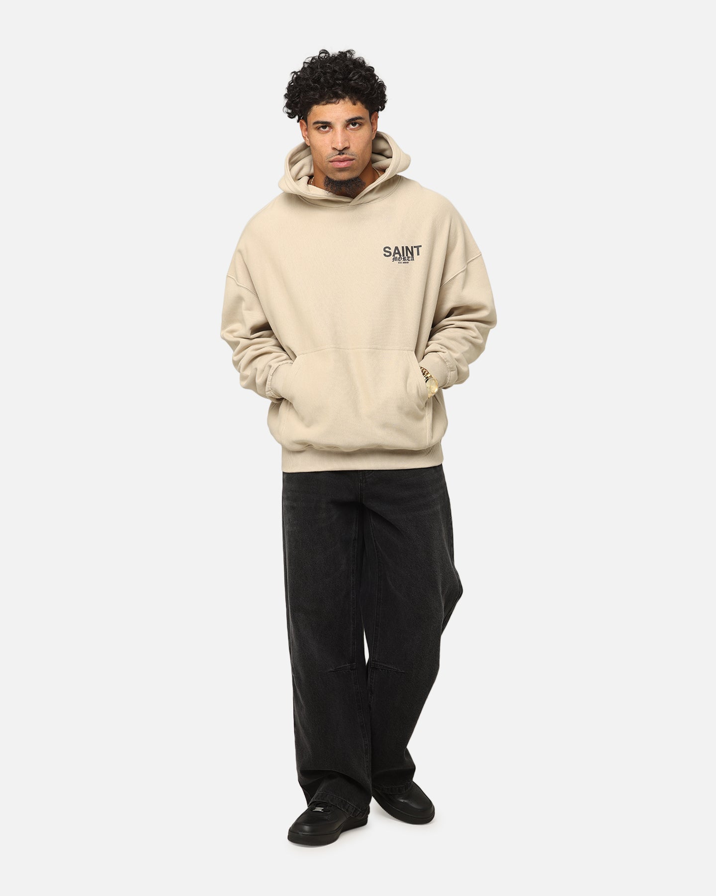Saint Morta Heavens Boxy Hoodie Stone