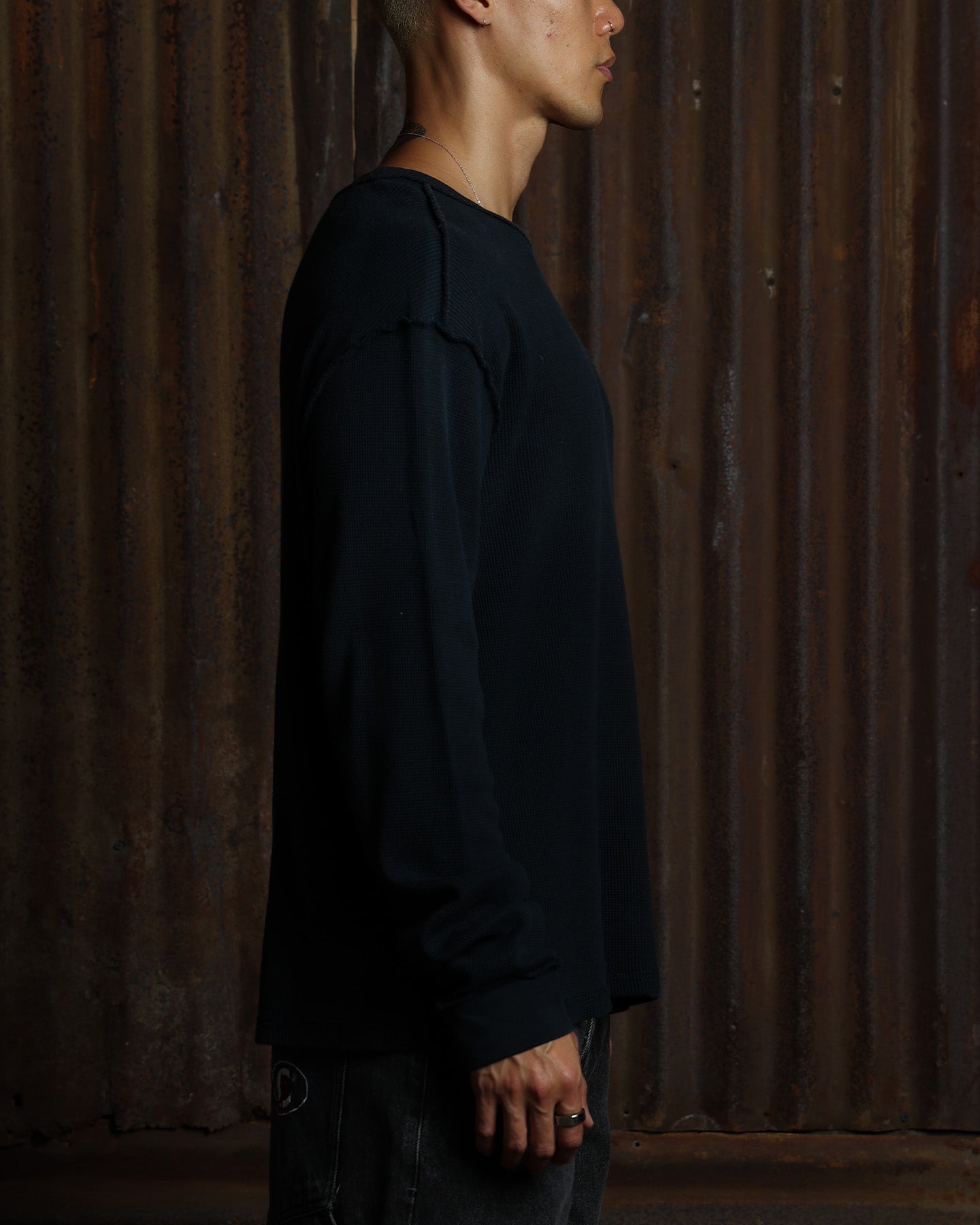 American Thrift Long Sleeve Thermal T-Shirt Washed Black