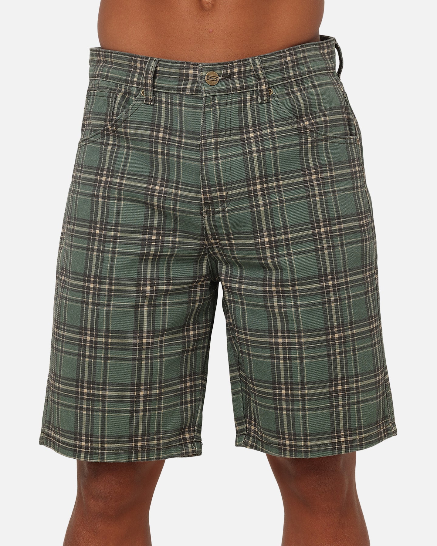 Carre Avenue Jorts Green Plaid