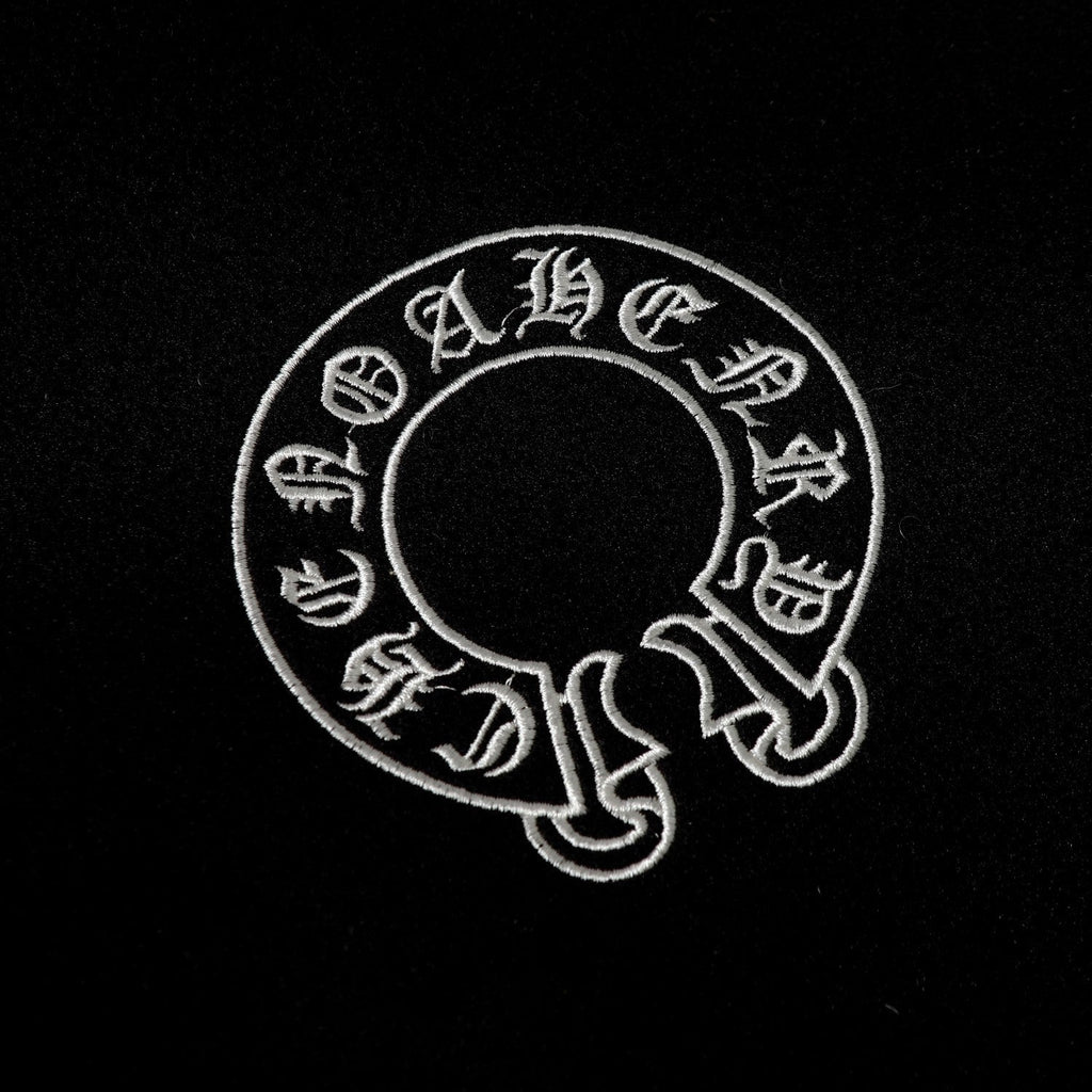 Chrome Hearts Layered Cross Varsity Jacket - Black White Street Style Outerwear 2208